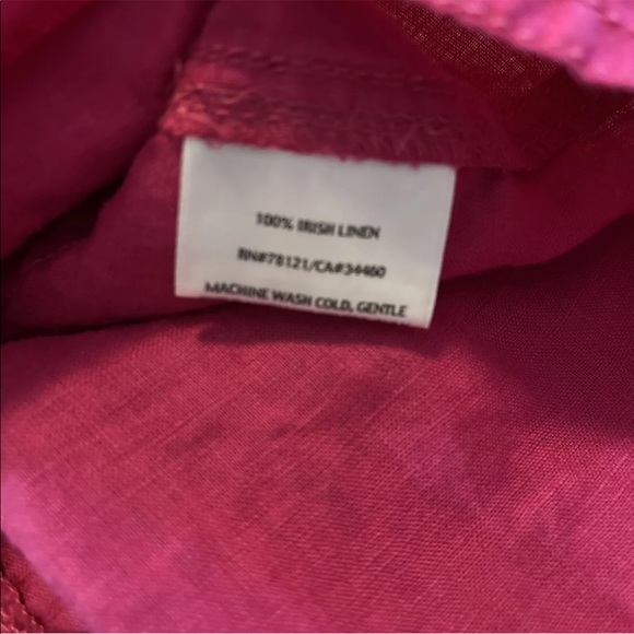 Eileen Fisher  Top XL 100% Irish Linen Button Front Shirt Layer Pink - Picture 4 of 8